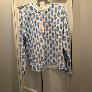 NWT LILLY PULITZER TENSLEY SWEATER SIZE M SUNWASHED BLUE SLICE OF SUNSHINE